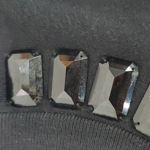 Kate Spade Cardigan Sweater Embellished Jeweled Beaded Collar Black Women’s M - Picture 15 of 15